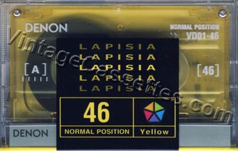 Denon Lapisia Yellow 1997–01 Type I Cassette Tape