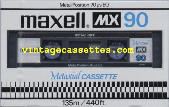Maxell Maxell MX Type IV USA Market. 1980–82 Type IV Cassette Tape