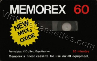 Memorex Memorex MRX3 1976–77 Type I Cassette Tape