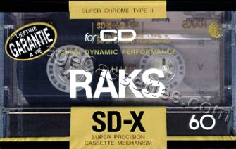 RAKS RAKS SD-X 1990–92 Type II Cassette Tape