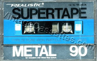 Radioshack/Realistic Realistic Metal Type IV 1986–87 Type IV Cassette Tape