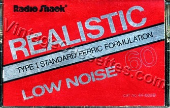 Radioshack/Realistic Realistic Low Noise Type I 1978–83 Type I Cassette Tape