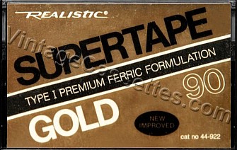 Radioshack/Realistic Realistic Gold Type I 1978–83 Type I Cassette Tape