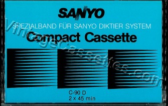 Sanyo Sanyo Dictation C-90 Type I 1986–88 Type I Cassette Tape