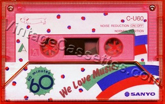 Sanyo Sanyo We Love Music Type I pink 1986–91 Type I Cassette Tape