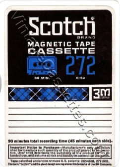 Scotch Scotch C-90 272 Type I Packed in a plastic box. 1968 Type I Cassette Tape