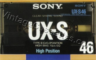 Sony SONY UX-S Type II C-90 1988–89 Type II Cassette Tape