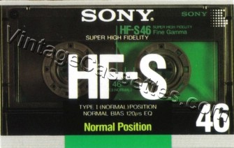 Sony SONY HF-S Type I C-90 1988–89 Type I Cassette Tape