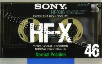 Sony SONY HF-X Type I C-90 1988–89 Type I Cassette Tape