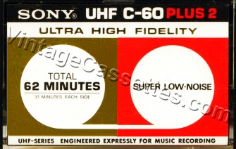 Sony SONY UHF C-60 Plus 2 1974–75 Type I Cassette Tape