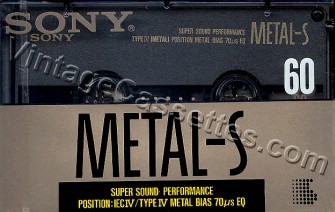 Sony SONY METAL-S Type IV 1990–92 Type IV Cassette Tape