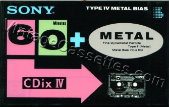 Sony SONY Cdix IV 1991 Type IV Cassette Tape
