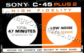 Sony SONY C-45 Plus 2 1974–75 Type I Cassette Tape