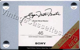 Sony SONY Metal Master 1992–94 Type IV Cassette Tape