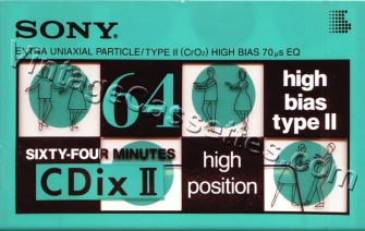 Sony SONY Cdix II 1992 Type II Cassette Tape