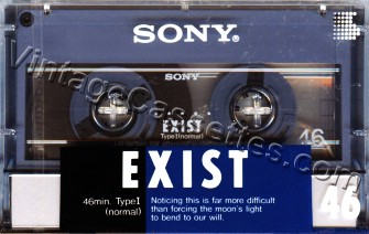 Sony SONY EXIST Type I HF-X type, BLUE Version 1988–89 Type I Cassette Tape