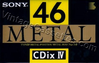 Sony SONY Cdix IV 1990 Type IV Cassette Tape
