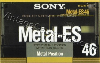 Sony SONY METAL-ES Type IV C-90 1988–89 Type IV Cassette Tape