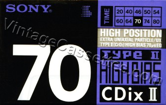 Sony SONY Cdix II 1990 Type II Cassette Tape