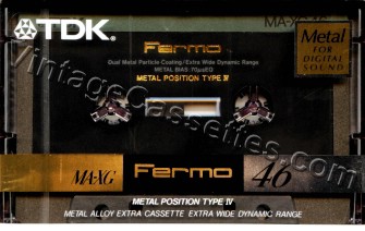 TDK TDK MA-XG "F" 1990–91 Type IV Cassette Tape