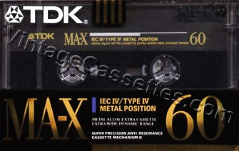 TDK TDK MA-X "SE" 1990–91 Type IV Cassette Tape