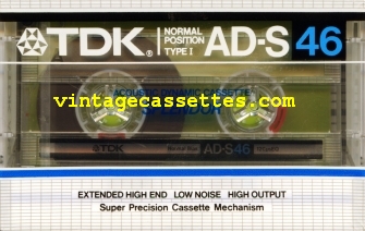 TDK TDK AD-S 1982–83 Type I Cassette Tape