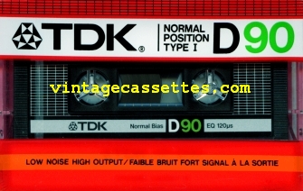 TDK TDK D Type I 1985–86 Type I Cassette Tape