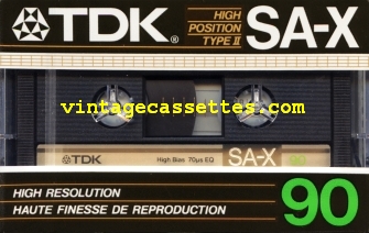 TDK TDK SA-X 1985–86 Type II Cassette Tape