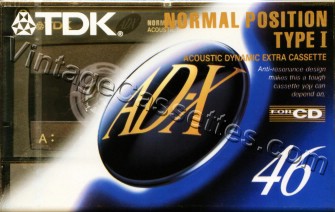 TDK TDK AD-X "A" 1992–93 Type I Cassette Tape