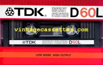 TDK TDK D-L Instant Start Type I Leaderless 1985–86 Type I Cassette Tape