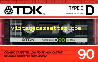 TDK TDK D Type I Earlier version 1986–87 Type I Cassette Tape