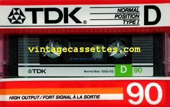 TDK TDK D Type I 1985–86 Type I Cassette Tape