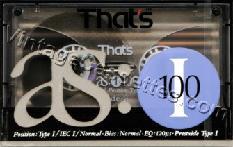 Triad/That's That's AS-I Type I 1990–92 Type I Cassette Tape